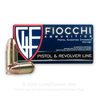 Large image of Bulk 9mm - 124 gr CMJ - Fiocchi - 1000 Rounds For Sale Online