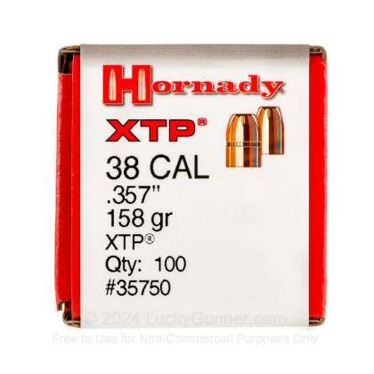 Large image of Hornady 38/357 Bullets For Sale - 38/357 158gr JHP XTP bullets by Hornady