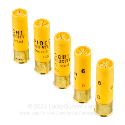 Large image of Cheap 20 ga High Velocity Shot Shells For Sale - 2-3/4" 1 oz  #6 Shot by by Fiocchi - 25 Rounds
