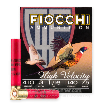 Large image of Bulk 410 Bore Ammo For Sale - 3” 11/16oz. #7.5 Shot Ammunition in Stock by Fiocchi - 250 Rounds