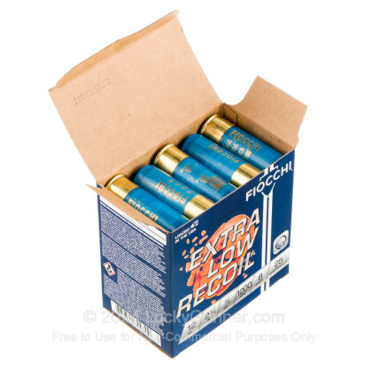 Large image of Cheap 12 ga Target Shells For Sale - 2-3/4" 7/8 oz Low Recoil #8 Target Shell Ammunition by Fiocchi - 25 Rounds 