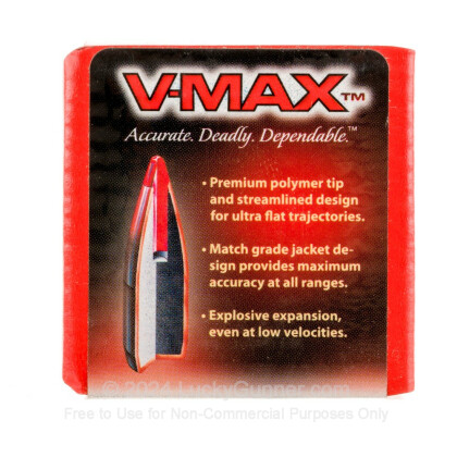 Large image of Bulk 223 Rem (.224) Bullets for Sale - 50 Grain V-Max Polymer Tip Bullets in Stock by Hornady - 100
