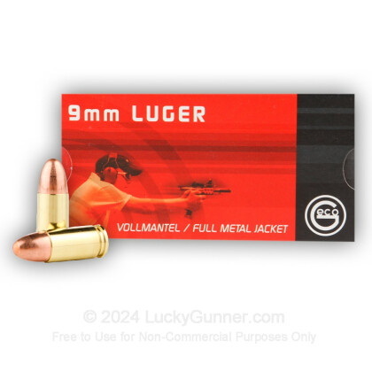 Large image of Cheap 9mm Ammo For Sale - 124 gr FMJ - GECO Swiss Ammunition For Sale - 50 Rounds