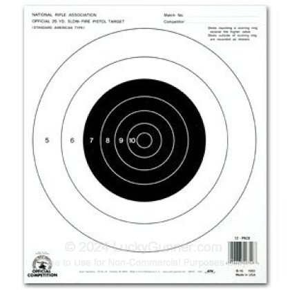 Large image of Champion Targets For Sale - 25 Yard NRA Slow Fire Pistol Targets - 12 Pack