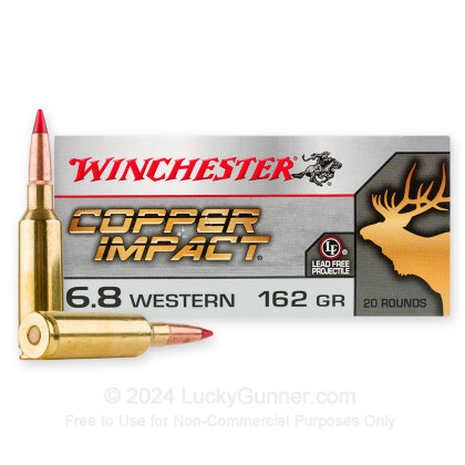 Large image of Premium 6.8 Western Ammo For Sale - 162 Grain Extreme Point Ammunition in Stock by Winchester Copper Impact - 20 Rounds