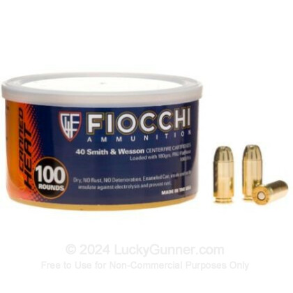 Large image of 40 S&W - 180 gr FMJ - Fiocchi Canned Heat - 1000 Rounds