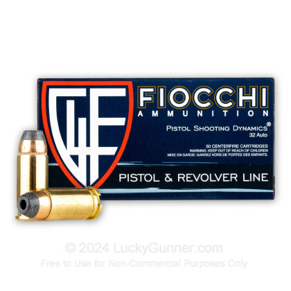 Large image of 32 ACP Ammo - 60 gr SJHP - Fiocchi - 50 Rounds