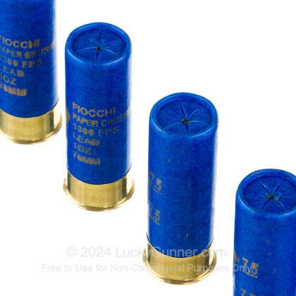 Large image of Cheap 12 Gauge Ammo For Sale - 2-3/4” 1oz. #7.5 Shot Ammunition in Stock by Fiocchi Paper Crusher - 25 Rounds