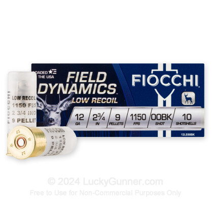 Large image of Fiocchi LE Reduced Recoil 12 Gauge Buckshot for Sale - 2 3/4", 00 Buck