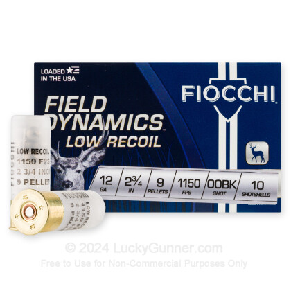 Large image of Fiocchi LE Reduced Recoil 12 Gauge Buckshot for Sale - 2 3/4", 00 Buck