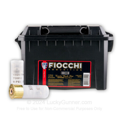 Large image of Bulk Reduced Recoil 12 ga High Velocity 00 Buck Shells For Sale - Fiocchi 00 Buck Ammo in Plano Ammo Can - 80 Rounds