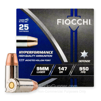 Large image of Bulk 9mm Ammo For Sale - 147 Grain JHP Ammunition in Stock by Fiocchi - 500 Rounds