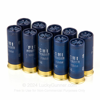 Large image of Bulk 12 Gauge Ammo For Sale - 2-3/4" 1-1/8 oz #8 Lead Shot Ammunition in Stock by Fiocchi - 250 Rounds