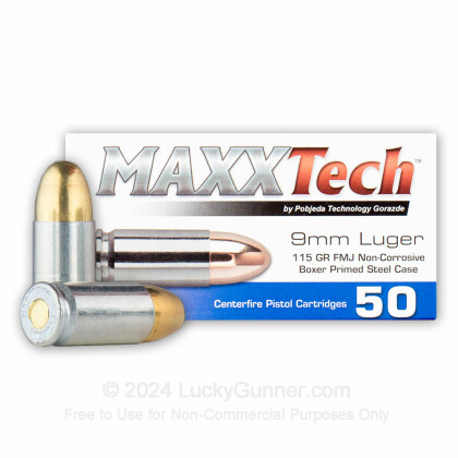 Image 1 of MaxxTech 9mm Luger (9x19) Ammo