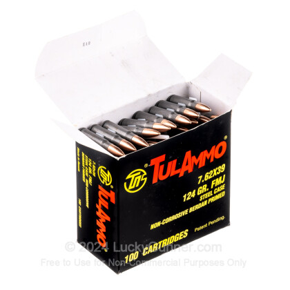 Large image of Bulk 7.62x39mm Ammo For Sale - 124 Grain FMJ Ammunition in Stock by Tula - 1000 Rounds