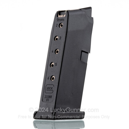 Large image of Factory Glock 9mm Luger G43 Generation 4 Magazine For Sale - 6 Rounds