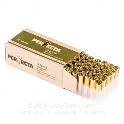Large image of Cheap 38 Special Ammo For Sale - 158 Grain FMJ Ammunition in Stock by Fiocchi Perfecta - 50 Rounds