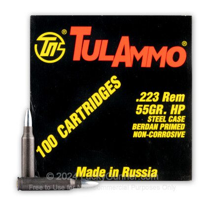 Large image of Bulk 223 Rem Ammo For Sale - 55 Grain HP ammunition in Stock by Tula - 1000 Rounds
