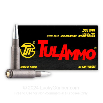 Large image of Tula 308 Win Ammo For Sale - 150 grain FMJ Ammunition in Stock