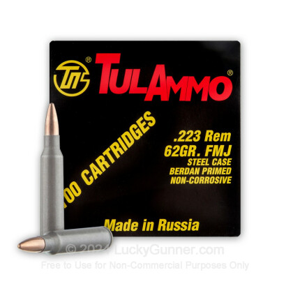 Large image of Bulk 223 Rem Ammo For Sale - 62 Grain FMJ Ammunition in Stock by Tula - 100 Rounds