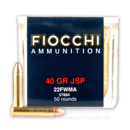 Large image of Bulk 22 WMR Ammo For Sale - 40 gr JSP - Fiocchi 22 Magnum Rimfire Ammunition In Stock - 2000 Rounds