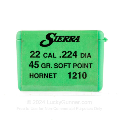 Large image of Bulk 223 Rem (.224") Bullets for Sale - 45 Grain JSP Bullets in Stock by Sierra - 100
