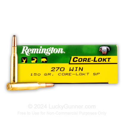 Large image of 270 Ammo For Sale - 150 gr SP - Remington Core-Lokt Ammo Online