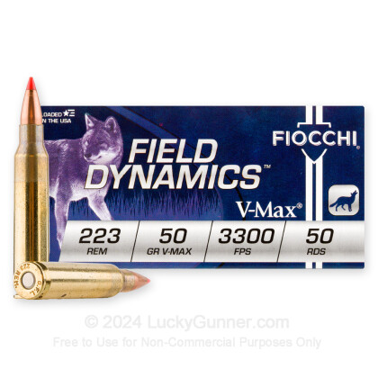 Large image of Cheap 223 Rem - 50 gr V-MAX - Fiocchi - 50 Rounds