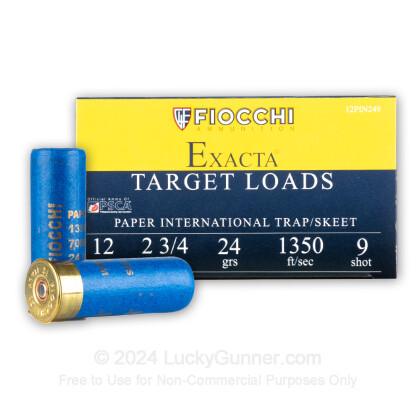 Large image of Cheap 12 Gauge Ammo For Sale - 2-3/4” 24 Gram #9 Shot Ammunition in Stock by Fiocchi Paper International - 25 Rounds
