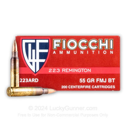 Large image of Cheap 223 Rem Ammo For Sale - 55 Grain FMJBT Ammunition in Stock by Fiocchi - 200 Rounds