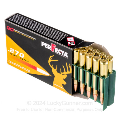 Large image of Cheap 270 Ammo For Sale - 130 Grain SP Ammunition in Stock by Fiocchi Perfecta - 20 Rounds
