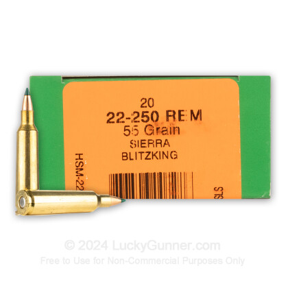 Image 1 of HSM Ammunition .22-250 Remington Ammo