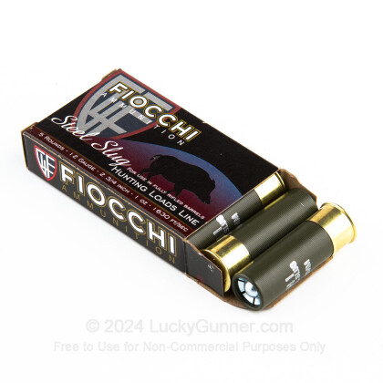 Large image of Premium 12 ga Slugs For Sale - Fiocchi 1 oz Segmented Steel Slug Ammo - 5 Rounds