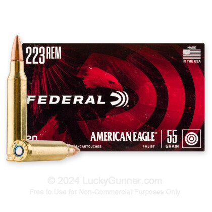 Federal AE223BLX 223 Ammo in Bulk - 55gr FMJ - 500 Rounds