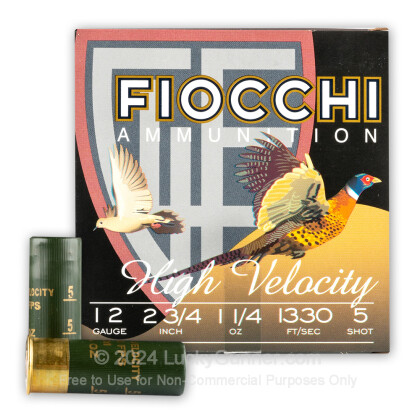 Large image of Bulk 12 Gauge Ammo For Sale - 2 3/4" 1-1/4 oz. #5 Ammunition in Stock by Fiocchi - 250 Rounds