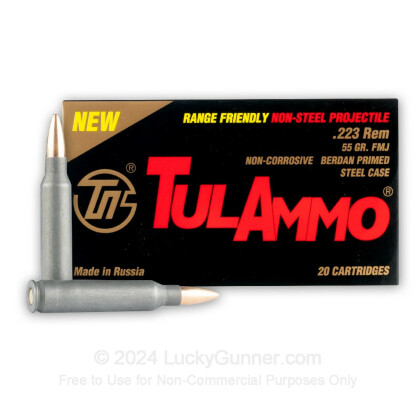 Large image of Cheap 223 Rem Ammo For Sale - 55 Grain FMJ Ammunition in Stock by Tula - 20 Rounds