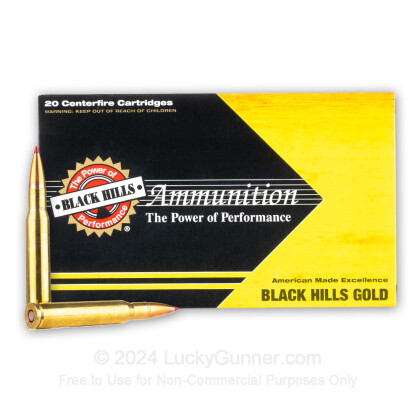 Large image of Premium 30-06 Ammo For Sale - 168 Grain ELD Match Ammunition in Stock by Black Hills Gold - 20 Rounds
