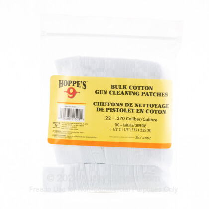 Large image of Bulk Hoppe's Cotton Patches for Sale - .22-.270 Caliber - Hoppe’s Cleaning Patches For Sale - 500 Patches