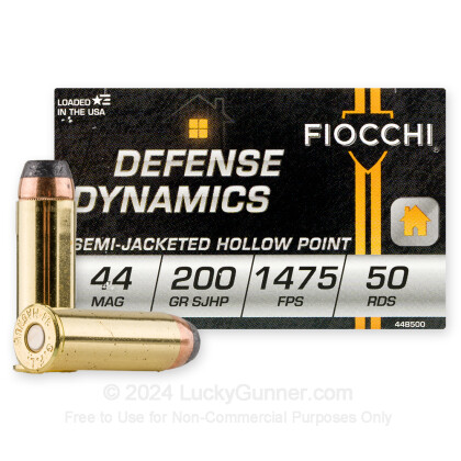 Large image of Bulk 44 Mag Ammo For Sale - 200 Grain SJHP Ammunition in Stock by Fiocchi - 500 Rounds
