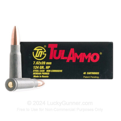 Large image of Cheap 7.62x39 Ammo For Sale - 124 gr HP - Ammunition in Stock by Tula Cartridge Works - 40 Rounds