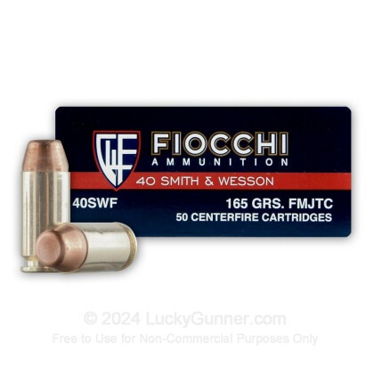 Large image of Bulk 40 Cal Ammo For Sale - 165 gr FMJ-TC Fiocchi Ammunition - 1000 Rounds
