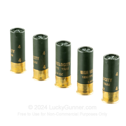 Large image of Cheap 12 Gauge Ammo For Sale - 2-3/4" 1-1/4oz. #4 Shot Ammunition in Stock by Fiocchi - 25 Rounds