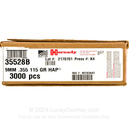 Large image of Hornady 9mm Bullets For Sale - 9mm 115 Grain HAP bullets by Hornady - 3000