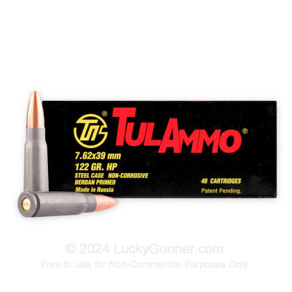 Large image of Cheap 7.62X39mm Ammo For Sale - 122 Grain HP Ammunition in Stock by Tula Ammo - 40 Rounds