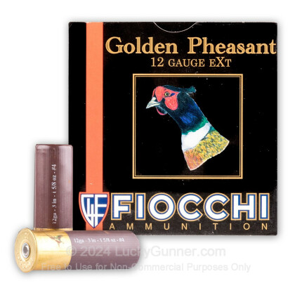 Large image of Cheap 12 Gauge Ammo For Sale - 3" 1-5/8 oz. #4 Shot Ammunition in Stock by Fiocchi Golden Pheasant EXT Nickel Plated - 25 Rounds