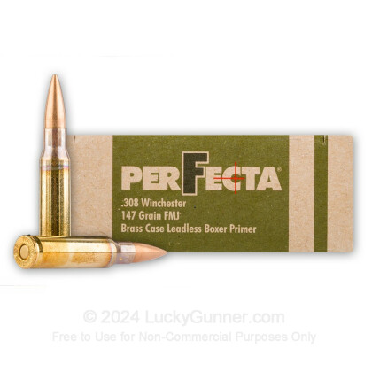 Large image of Cheap 308 Ammo For Sale - 147 Grain FMJ Ammunition in Stock by Fiocchi Perfecta - 20 Rounds