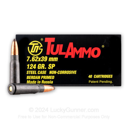 Large image of Bulk 7.62x39 Ammo For Sale - 124 Grain SP Ammunition in Stock by Tula - 1000 Rounds