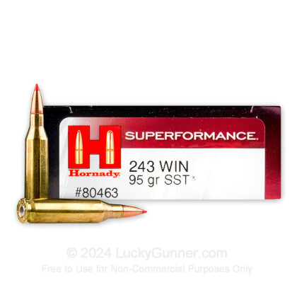 Large image of Bulk 243 Ammo For Sale - 95 Grain SST Ammunition in Stock by Hornady Superformance - 200 Rounds