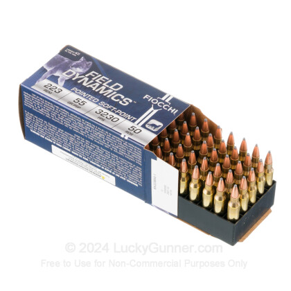Large image of Cheap 223 Rem Ammo For Sale - 55 Grain PSP Ammunition in Stock by Fiocchi - 50 Rounds