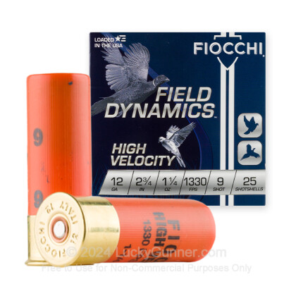 Large image of Bulk 12 Gauge Ammo For Sale - 2-3/4” 1-1/4oz. #9 Shot Ammunition in Stock by Fiocchi - 250 Rounds